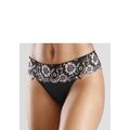 String LASCANA "Wanda Dessous", Damen, Gr. 48/50, rosa (schwarz, rose), Microtouch, Spitze, Obermaterial: 80% Polyamid, 12% Polyester, 8% Elasthan, Unterhosen, mit Stickerei Spitze in blumiger Optik