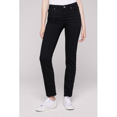 Regular-fit-Jeans SOCCX, Damen, Gr. 27, Länge 34, schwarz, Material: 77% Baumwolle, 14% Polyester, 7% Viskose, 2% Elasthan, unifarben, casual, regular fit, Jeans, mit normaler Leibhöhe Image