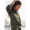 Sweatshirt FCUK, Damen, Gr. 32/34, grün (khaki), Sweatware, Obermaterial: 60% Baumwolle, 40% Polyester, modisch, lässig geschnitten normal, tiefer V-Ausschnitt, Langarm angesetztes Bündchen, Sweatshirts, Sweatshirt mit V-Ausschnitt und großen...
