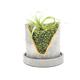 My Urban Crafts 4 Inch Crystal Plant Pot with Saucer - Cement Geode Planter Concrete Pots for Plants Modern Succulent Indoor Unique Air Holder Candle Small Home Decor (Green Peridot)