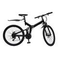 TaNeHaKi Folding Mountain Bike 26" 21-Speed Foldable Mountain Bicycle Folding Bikes Mens Mens Mountain Bike Mountain Bikes for Adults Full Suspension Disc Brake Bicycle