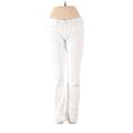 Hudson Jeans Jeans - Super Low Rise Straight Leg Denim: White Bottoms - Women's Size 24 - White Wash