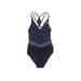 Adidas One Piece Swimsuit: Blue Swimwear - Women's Size 32