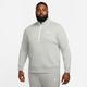 Sweatshirt NIKE SPORTSWEAR "CLUB MEN'S BRUSHED-BACK 1/-ZIP PULLOVER" Gr. L, weiß (dk grey heather, white, white) Herren Sweatshirts