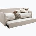 Home Decor Twin Daybed w/ Trundle Upholstered in Brown | 37 H x 82 W x 43 D in | Wayfair DAGE39190