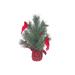 iH casadécor Christmas Pine Tree in Plaid Pot w/ Cardinals | 13 H x 4 W x 4 D in | Wayfair XM-AT1016