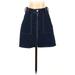 Madewell Denim A-Line Skirt Mini: Blue Solid Bottoms - Women's Size 25