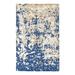 Blue/Navy 97 x 62 x 0.25 in Area Rug - Isabelline Abstract Handmade Hand-Knotted Rectangle 5'2" x 8'1" Wool/Area Rug in Navy Blue/Beige Cotton/Wool | Wayfair