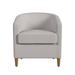Barrel Chair - Latitude Run® Gela Upholstered Barrel Chair Wood/Fabric in Gray/Brown | 30 H x 27 W x 29 D in | Wayfair