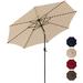 Arlmont & Co. Norti 120" Lighted Market Umbrella Metal in Brown | 102 H x 120 W x 120 D in | Wayfair 08BD47100B0D41C9A9491D9426A5F22C