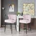 Everly Quinn Donyae 27.62" Stool Wood/Upholstered in Pink | 37.82 H x 19.32 W x 19.72 D in | Wayfair 5A0B0F90A61A45509749E540D6720E09