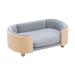 Tucker Murphy Pet™ Elevated Dog Bed Pet Sofa, Solid Wood Legs, Velvet Cushion in Gray | 9.97 H x 26.51 W x 16.27 D in | Wayfair