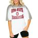 Women's Gameday Couture White/Gray Ohio State Buckeyes Campus Glory Colorwave Oversized T-Shirt