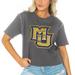 Women's Gameday Couture Gray Marquette Golden Eagles Galore Studded Sleeve Crop Top