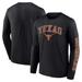 Men's Fanatics Branded Black Texas Longhorns Distressed Arch Over Logo Long Sleeve T-Shirt