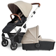 Silver Cross Tide Pushchair and Carrycot with Adaptors & Raincovers Stone