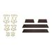 Front of the House BST034MUM28 10 Piece BÂ³ Buffet Building Blocks Riser Set - Mahogany Bamboo/ Matte Brass Iron, Multi-Colored