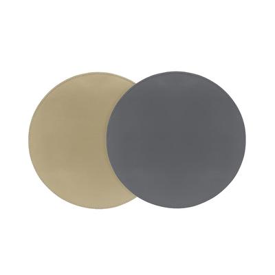 Front of the House RTL019GYL23 12" Round London Faux Leather Placemat - Dune/Smoke, Multi-Colored