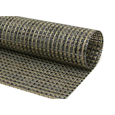 Front of the House XPM051GOV83 Square Metroweave Woven Vinyl Placemat - 14" x 13", Gold, Green