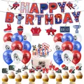 Hockey Themed Birthday Party Decorations Balloons Set Happy Birthday Banner Cake Topper Sports Theme