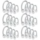 24Pc/set Surgical Steel Eyebrow Lip Nose Hoop Nostril Ear Tongue Piercing Set Piercings Ring Body