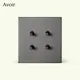 Avoir Wall Light Switch Gray Stainless Steel EU UK French Standard Power Socket Type-C Charger Port