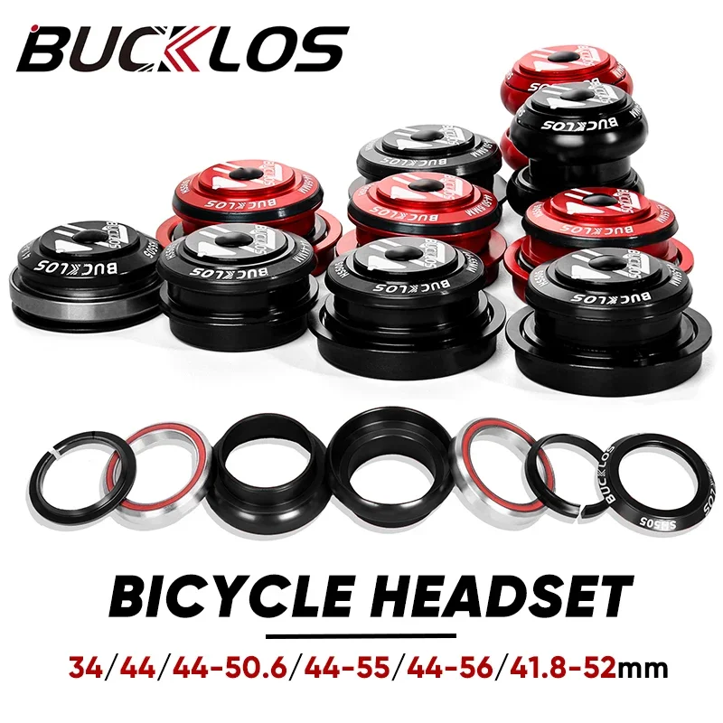 BUCKLOS Rennrad-Mountainbike-Headset, doppelt abgedichtetes Lager, MTB-Headset, passend für 1-1/8 Zoll 28,6 mm Gabel, 34/44/44-50,6/44-55/44-56/41,8–52 mm Image