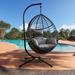 Egg Swing Chair with Stand, 300 LBS Capacity, With Comfortable Cushion, 37.4x37.4x76.77