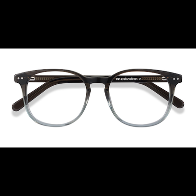 Unisex s square Gray Clear Acetate Prescription eyeglasses - Eyebuydirect s Ander
