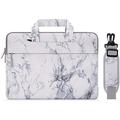 Laptop Sleeve Bag Compatible With 13-13.3 Inch Macbook Pro Macbook Air Notebook Computer Canvas Marble Patterns Carrying Case Briefcase White