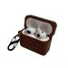 Wood Airpod Case for Airpods Full-Body Protective Wood Case with Carabiner for Apple Airpods (2021 Airpod 3 Rose)