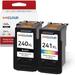 240XL Ink Cartridge for Canon ink 240 and 241 for Canon PG-240XL CL-241XL for Canon Pixma MG3620 MG3600 MG3220 MG3222 MG2120 TS5120 MX472 MX452 MX512 MX532 Printer Ink (1 Black 1 Tri-Color)