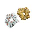 4pcs/1 Set Floral Printing Hair Rings Hair Rope Stretchy Girl Hair Ties Ponytail Holders for Women Lady (Random Color)