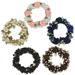 5 Pcs Hair Ties Hair Ring Pearl Hair Bands Hair Ropes Crystal Hair Elastic Bracelet Ponytail Holders Hair Accessories for Women and Girls (2.8 inch Pearl flower color)