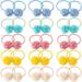 PAGOW 30pcs Baby Toddler Flower Ball Elastics Hair Ties for Girls Kids Multicolor No-metal Small Hair Stretchy Ponytail Holders(Korean pink; blue; green; off-white; yellow)