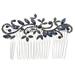 Blue Rhinestone Bride Hair Comb Chic Headwear Headdress Photography Props Party Hair Accessories for Women Ladies