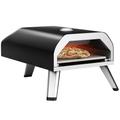 Costway 15000 BTU Foldable Pizza Oven with Pizza Peel Stone and Cutter-Black