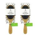 Boar Bristle Hair Brushes for Women & Mens Hair Brush Best Detangling Brush Boar Bristle Brush Wooden Hair Brush Curly Hair Brush Hair Detangler Boar Brush Bamboo Hair Brush (2 pack)