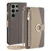 JiaheCover for Samsung Galaxy A71 4G Fashion Cross body Wallet Case Shockproof Zipper Wallet Card Slot Stand Metal Buckle with Metal Shoulder Strap Built-in Mirror PU Leather Case gray