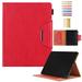 for iPad 10th Gen 10.9 2022 PU Leather Wallet Case with Card Pocket/Pencil Holder/Typing Angle Auto Sleep/Wake for iPad 10th Generation 10.9 inch Vegan PU Leather Magnetic Cover Red