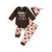 WakeUple Infant Baby Boys Girls Thanksgiving Outfits Long Sleeve Romper Turkey Pants Hat Set Clothes Fall
