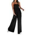 JURANMO Women s Loose Casual Jumpsuit Stretchy Fashion Loungewear Wrap V Neck Sleeveless One Piece Pants Stretchy Long Pants Romper