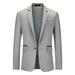 AOOCHASLIY New Casual Mens Suit Solid Matching Single Breasted Slim Middle-aged Suit Long Sleeve Hoodless Outwear Jackets