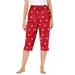 Plus Size Women's Knit Sleep Capri by Dreams & Co. in Classic Red Polar Bear (Size 5X) Pajamas
