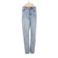 American Eagle Outfitters Jeans - Mid/Reg Rise Straight Leg Denim: Blue Bottoms - Women's Size 2 - Sandwash