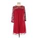 As U Wish Casual Dress: Red Dresses - Women's Size Small