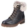 Winterboots REMONTE "ELLE-Collection", Damen, Gr. 41, schwarz (schwarz, kombiniert), Leder, Textil, casual, Schuhe, mit Kontrastnaht