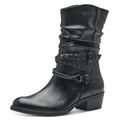 Cowboy Stiefelette MARCO TOZZI Gr. 38, schwarz Damen Schuhe Cowboyboots Stiefelette Reißverschlussstiefeletten mit schönen Zierriemchen