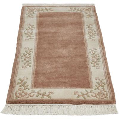 Orientteppich LUXOR LIVING "Giza", rosa (altrosa), B:60cm H:12mm L:90cm, Obermaterial: 100% Wolle, Teppiche, reine Wolle, handgeknüpft, mit Bordüre und Fransen Image