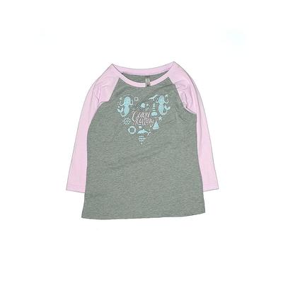 Next Level Apparel 3/4 Sleeve T-Shirt: Gray Marled Tops - Kids Girl's Size Medium